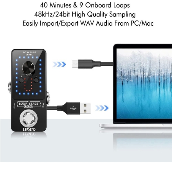 Lekato Loop Stage Looper Pedal New With Power, USB, & User Manual - Picture 10 of 10